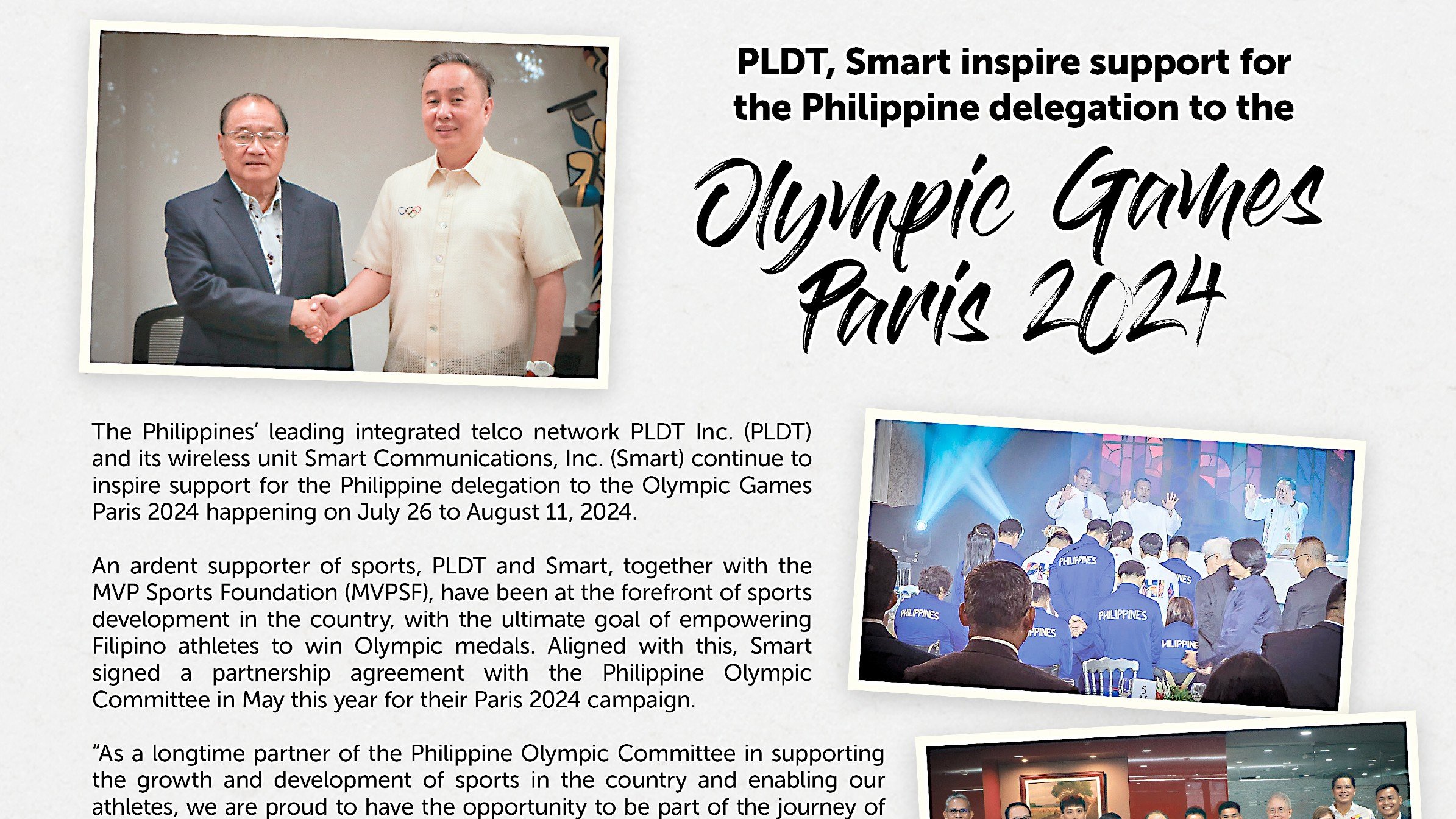 PLDT, Smart inspire support for the Philippine Delegation to the Olympic Games Paris 2024
